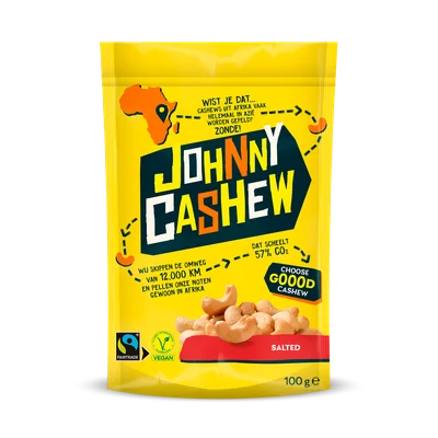 Johnny Cashew Gebrand Gezouten 100g