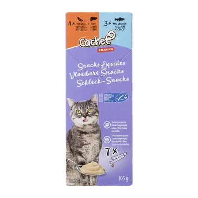 Cachet 7-pack vloeibare kattensnacks