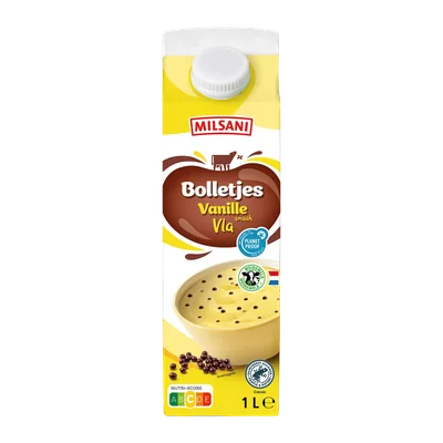 Aanbieding van 27.04 MILSANI Bolletjesvla