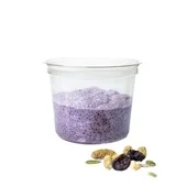 Bloemcool chiapudding paarse