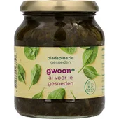 G'Woon g'woon bladspinazie gesneden
