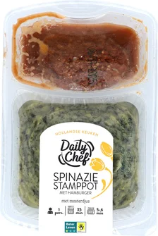 Daily Chef Spinazie Stamppot met Hamburger