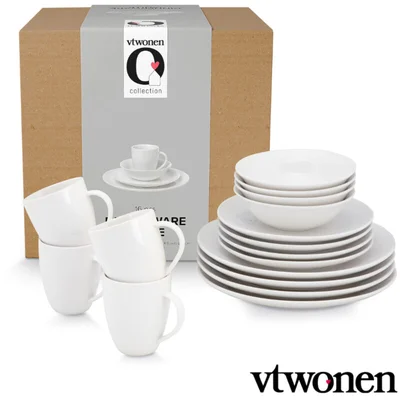 vtwonen Dinnerware raw white set/16