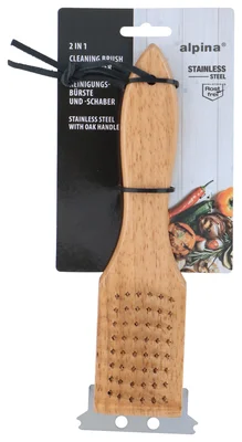Alpina BBQ Cleaning Brush 2in1 SS/Oak