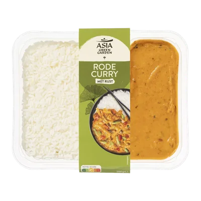 Asia Green Garden Groene of rode curry met kip en rijst