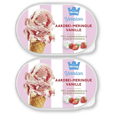 Hertog Ijssalon aardbei-meringue vanille 2-pack