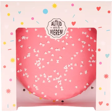 Jumbo Roze Chocoladetaart met Hartjes