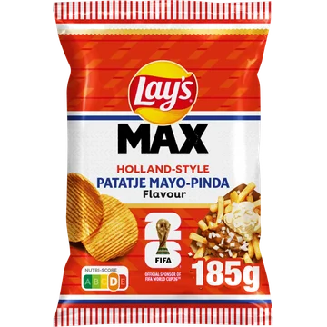 Lay's Max Ribbel Chips Patatje Mayo Pinda 185 gr