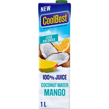 CoolBest 100% Juice Coconut Water Mango 1 L
