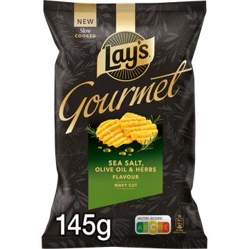 Lay's Gourmet Zeezout Olijfolie & Kruiden Chips 145 gr
