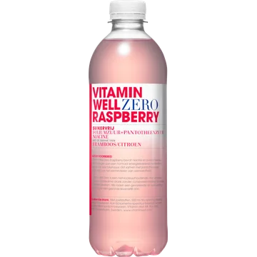 Vitamin Well Suikervrij Foliumzuur+Pantotheenzuur Niacine met de Smaak van Framboos/Citroen 500 ml