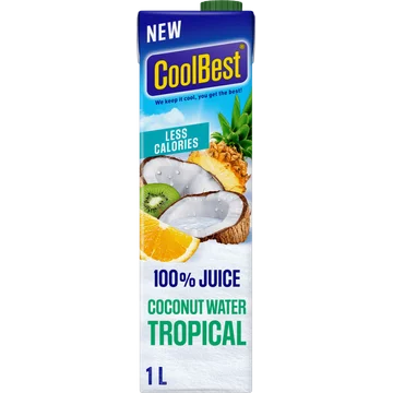 CoolBest 100% Juice Coconut Water Tropical 1 L