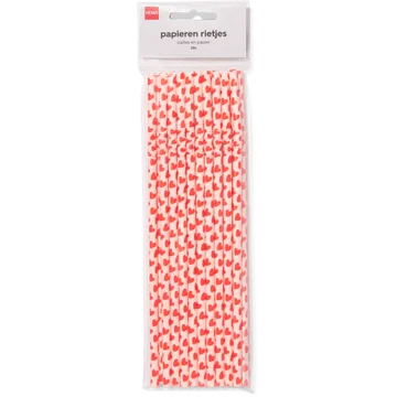 HEMA Papieren Rietjes Hartjes 20x