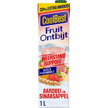 CoolBest Fruit Ontbijt Aardbei en Sinaasappel 1 L