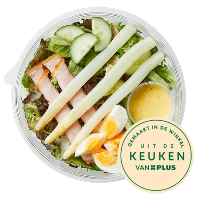 Uit de keuken van PLUS Salade asperge ham en ei