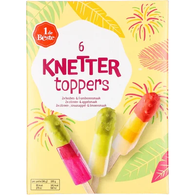 1 de Beste Knetter toppers 6 stuks