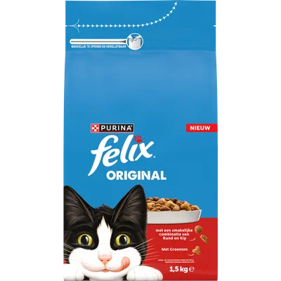 Felix Kattenvoer original rund kip met groenten