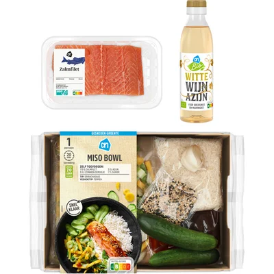 AH Gesneden Verspakket Miso Bowl Zalm 1pers