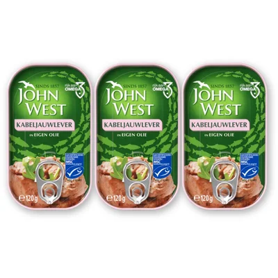 John West Kabeljauwlever 3-pack