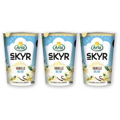 Arla Skyr vanille yoghurt 0% vet 3-pack