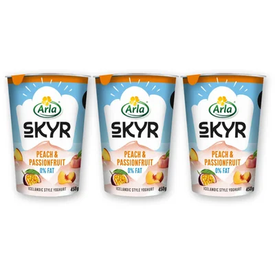 Arla Skyr peach & passionfruit 0% vet 3-pack