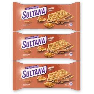 Sultana Knapperige biscuit kaneel 3-pack