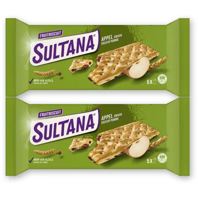 Sultana Fruitbiscuit appel 2-pack
