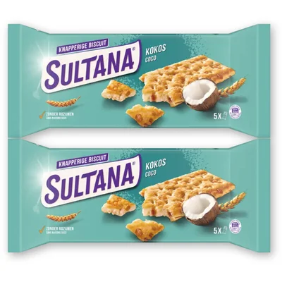 Sultana Knapperige biscuit kokos 2-pack