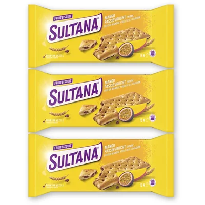 Sultana Fruitbiscuit mango passievrucht 3-pack