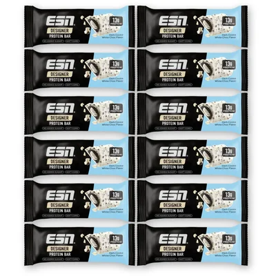 ESN Designer protein bar drk ckie white 12pk