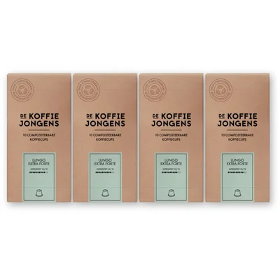 De Koffiejongens Lungo extra forte capsules 4-pack
