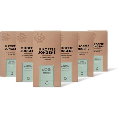 De Koffiejongens Lungo extra forte capsules 6-pack
