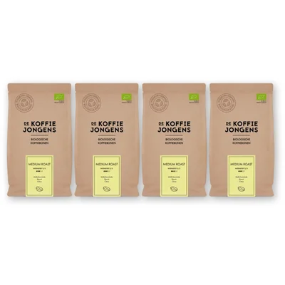 De Koffiejongens Medium roast koffiebonen 4-pack