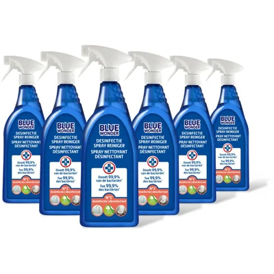 Blue Wonder Desinfectie reiniger spray 6-pack