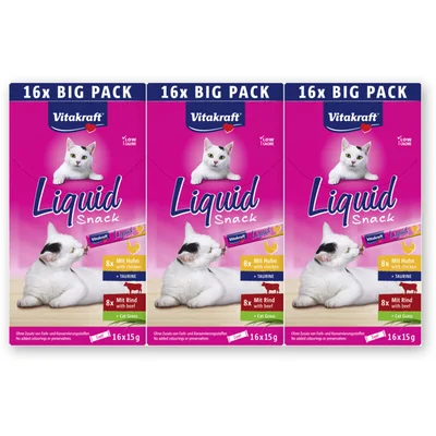 Vitakraft Liquid snack bigpack chicken en beef 3pk