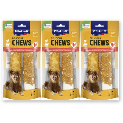 Vitakraft Delicious chews kauwrollen kip 3-pack