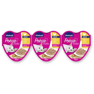 Vitakraft Poesie creation kip & groente saus 3-pck