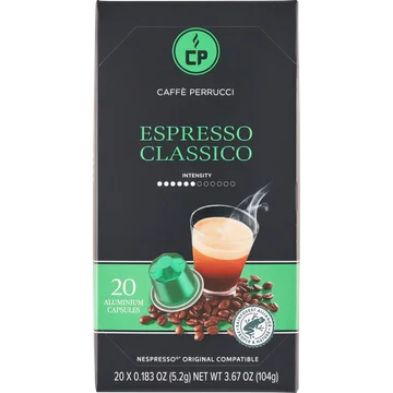 Caffè Perrucci Koffiecups Espresso Classico 20 Stuks