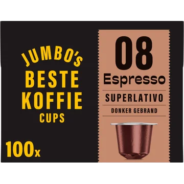 Jumbo's Beste Koffiecups 08 Espresso Superlativo 100 Stuks
