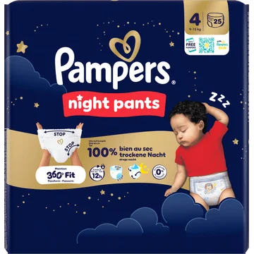 Pampers Night Pants Maat 4, 25 Luierbroekjes
