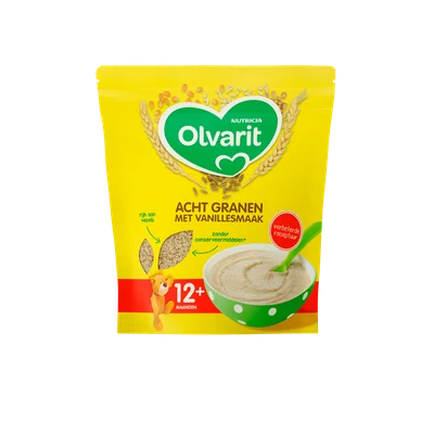 Olvarit 12+mnd Pap Acht Granen Vanille