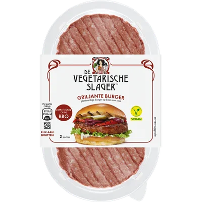 De Vegetarische Slager Griljante burger 2 st.