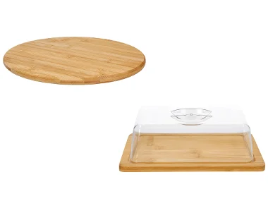 SILVERCREST® Bamboe draaiplateau of kaasstolp