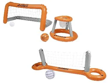 CRIVIT Opblaasbaar zwembadspel volleybal of doel en basket