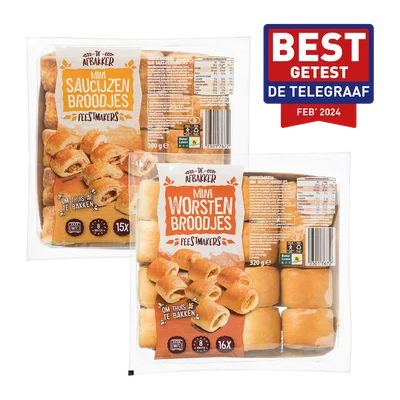 De Afbakker Mini-saucijzen- of worstenbroodjes