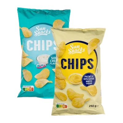 Sun Snacks Chips Sour cream of patatje kruidige mayo