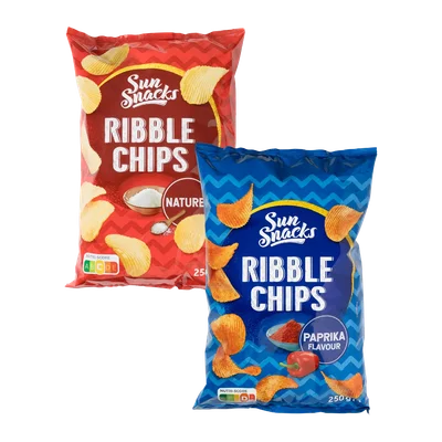 Sun Snacks Ribbelchips naturel of paprika
