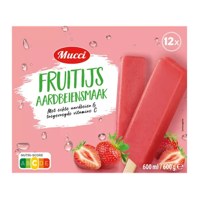 Mucci Fruitijs aardbeiensmaak