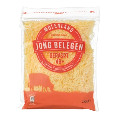 Molenland Goudse geraspte kaas 48+ jong belegen