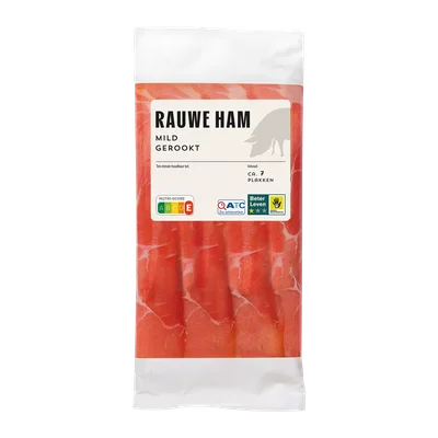 Mild gerookte rauwe ham